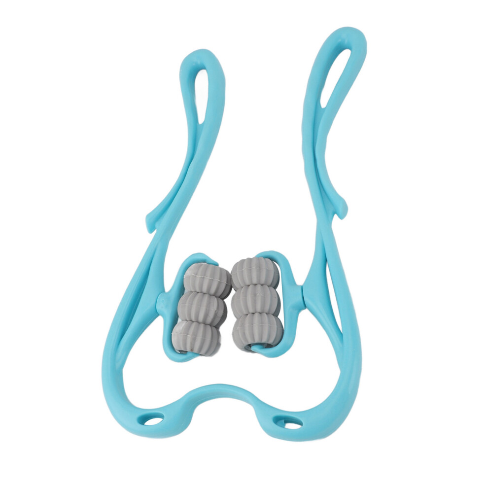 Blue 6 Wheel Neck Massager Manual Cervical Spine Acupoint Pressing Tool