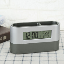 Innovativer LCD-Digitalstifthalter mit Uhr, Kalender und Temperatur