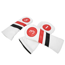 3 Stück PU-Leder Wasserdichte Golf-Putterkopfhauben, Weiß/Schwarz