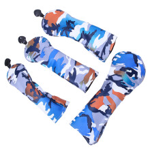 4 Stück Camouflage Wasserdichte PU-Leder Golfclubkopfcover (Blau)