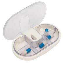 Wöchentliche Medizin-Organizer-Box, Weiß, PP, mit Pillenteilersplitter