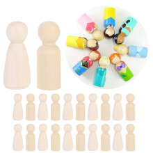 55mm Wooden Female/Male DIY Painting Doll - Cute Kids Craft Toy