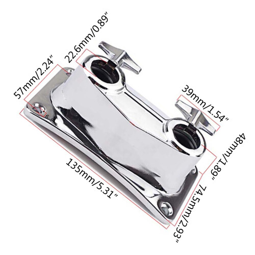 Drum Connector Clamp Base Cowbell Mount Bracket Metal Double 2