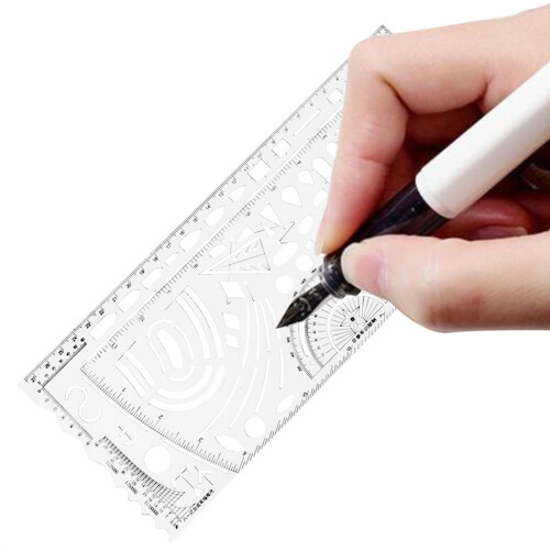 Command Ruler Military Protractors Flexible Drawing Stencil with 1
