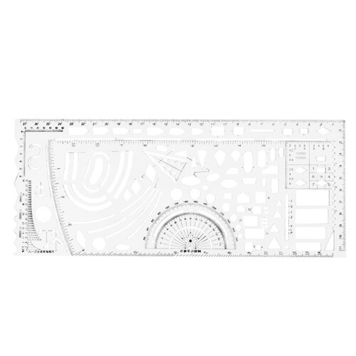 Command Ruler Military Protractors Flexible Drawing Stencil with