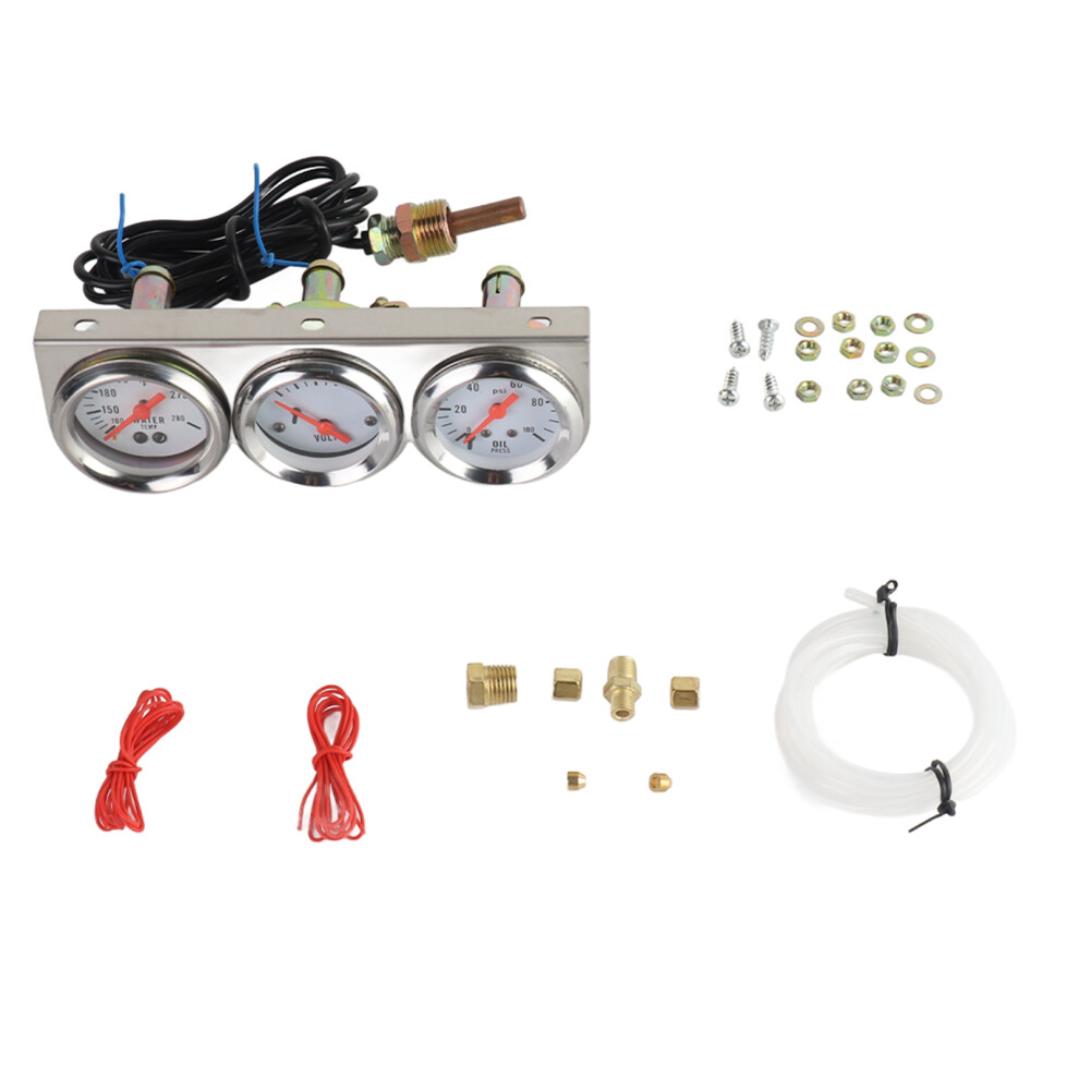 Car Gauge Kit 3 In 1 52Mm/2In Water Temperature 8320539241449