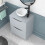 NES Home Nes Home 600mm Freestanding Matte Grey Vanity Unit Round Bowl Basin 4
