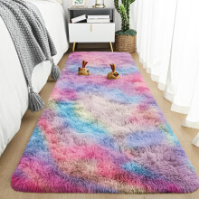 (Rainbow Runner Rug) Shaggy Rug 80x300cm - Modern Long Hallway & Kitchen Carpet 10 Feet Long - Extra Soft Thick Pile Shaggy Rug