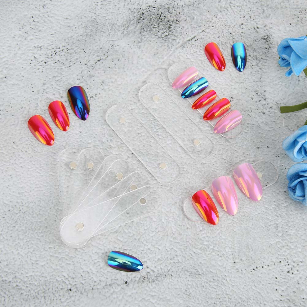 10Pcs Acrylic Nail Art Display Strips Transparent Manicure DIY Salon Accessories