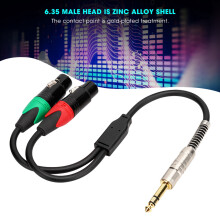 Dual XLR Female to 6.35mm Male Audio Cable 0.3M 24AWG Pure Copper Double Shield