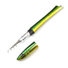 Portables Mini Pen Fishings Rod Fish Shaped Telescopic Spinnings