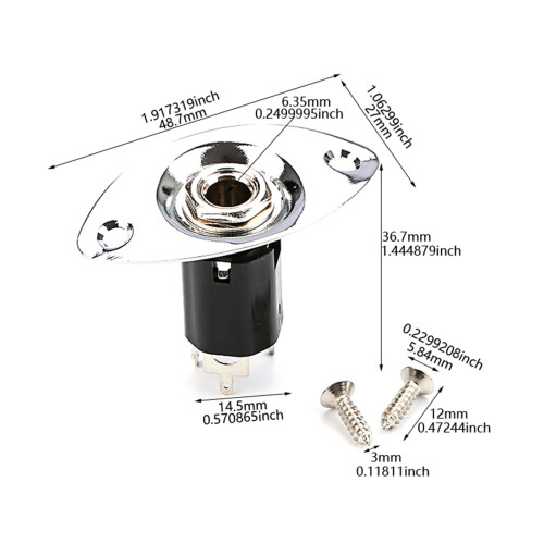 Oval 6.35mm Output Jacks Plate Socket Output Input Jacks Plate 2