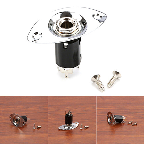 Oval 6.35mm Output Jacks Plate Socket Output Input Jacks Plate 1