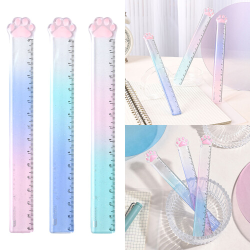2Pcs Cartoon Straight Ruler Math Drafting Ruler Measuring Range 1