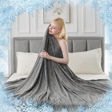 (Grey - Thin, US-Twin(173*229cm/68*90inch)) Cooling Blanket, Lightweight Cozy Breathable Silky Soft Blanket, Comfortable Bedding for Hot Sleepers and Night Sweats, Soft Fluffy Blanket
