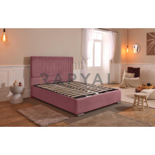 (Small Single, Pink) Budapest Velvet Bedframe with Optional Ottoman Storage - Classic & Modern