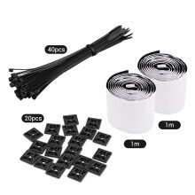 Selbstklebendes Pedalboard-Set inklusive strapazierfähiger Klebestreifen und Kabelbinder