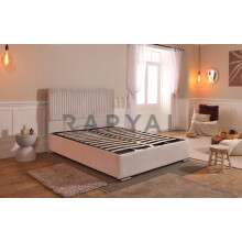 (Single, Silver) Budapest Velvet Bedframe with Optional Ottoman Storage - Classic & Modern