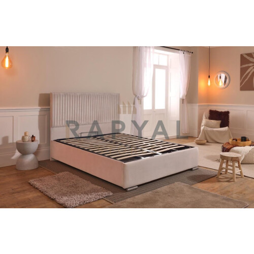 (Single, Silver) Budapest Velvet Bedframe with Optional Ottoman Storage - Classic & Modern