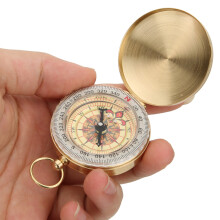 Outdoor Copper Luminous Pocket Watch Compass for Camping and Hiking