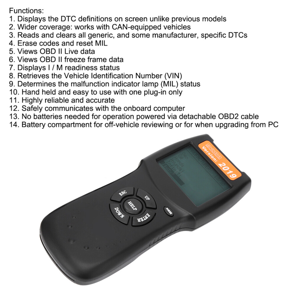 Universal Car Fault Code Reader D900 Canbus Obd2 Scanner Diagnostic Tool 8721349308412