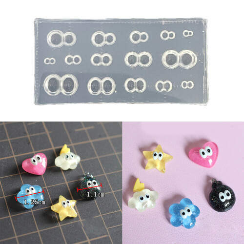 Chic Miniature Dolls with Unique Eye Designs Silicone Mould for 1