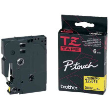 Cinta de cassette TZe-C31 - BROTHER - Ancho 12mm - Escritura negra sobre banda de señal amarilla