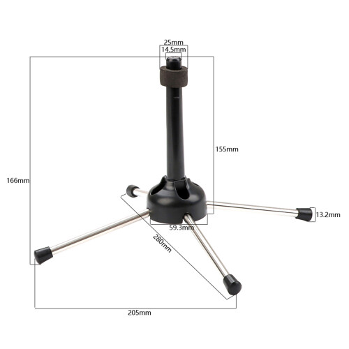 Foldable Flute Stand Base 4-Leg Holder Clarinet Rest Rack 2