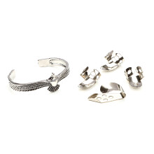 Thumb Finger Picks with Cuff Bracelet Adjustable Metal Finger