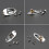 Boat Style 1/4" Loaded Guitar Pickup Output Jacks Plug Socket 4