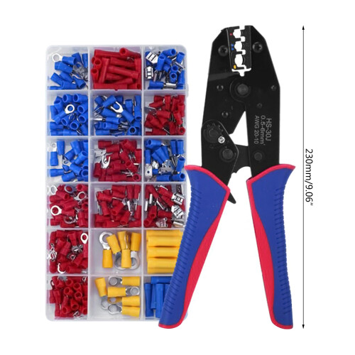 Crimp Terminals Cable Lugs Assortment Kits Crimping Pliers with 2