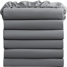 (Charcoal, Single) Extra Deep Pocket Microfiber Fitted Bed Sheets - Solid Colour Pattern - Machine Washable