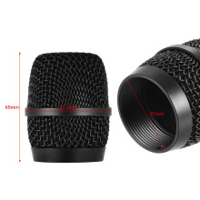 Metal Microphone Mesh Grille Replacement with Foam Filter, Black, Pack of 2