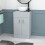 NES Home Nes Home Matte Grey 500mm Bathroom Doors Vanity Unit Round Ceramic Basin 1