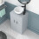 NES Home Nes Home Matte Grey 500mm Bathroom Doors Vanity Unit Round Ceramic Basin 4
