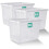 (Default) 80L Storage Boxes With Lids Set of 3, Clear Large Plastic Storage Box With Lid, Strong & BPA Free Stackable Storage Boxes, Multipurpose 1