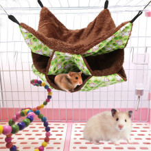Warme dreilagige Hängebett für Hamster und Zuckerglider, grün