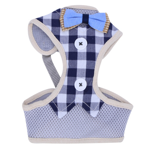 Breathable Polyester Mesh Cat Harness Pettal Pulling Rope M Blue 2