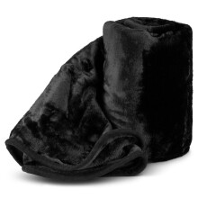 (Midnight Black, Double) Super Soft Faux Mink Blanket Throws Thick Double or King Size Neutral Bright Statement Colours 5 Star Products 400GSM Durable Machine Washab