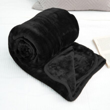 (Black, King Size) Super Soft Faux Mink Blanket Throws Thick Double or King Size Neutral Bright Statement Colours 5 Star Products 400GSM Durable Machine Washab