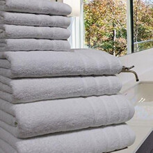 (White 550 Bale set) Premium 8 Pc Bale Towel Set 100% Combed Cotton 650 GSM and 550 GSM Smooth Plain Bath Hand luxury
