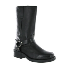 (BLACK, UK 7) Gringos Men's Calf Boots Biker Cowboy Western Pull On Tall Leather UK 6-12