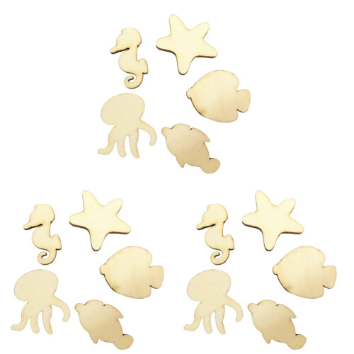 150Pièces Formes En Bois Khaki Sûres Solides Pour DIY 1