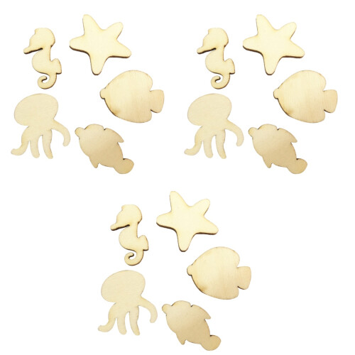 150Pièces Formes En Bois Khaki Sûres Solides Pour DIY 2
