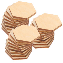 100 stück 30 mm holz-sechsecke bastelzubehör für diy dekorationen