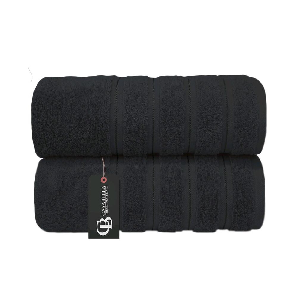 (Black) 2 Super Jumbo Towels - Plus Size ~90x180cm - High GSM (650 & 550) for Ultimate Absorbency Personal Smooth Plain luxury towel  Beige-image-OPC-PKG28YX-NEW