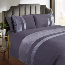 (Grey, King) Luxury CRUSH Velvet Duvet Cover with Pillow Case Bedding Set - Elegant Comfort for Your Bedroom sets comfy bed duvetcoverset hotel