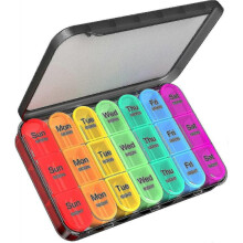 Weekly Pill Organizer 3 Times A Day - Large Pill Box 7 Day Medicine Organizer Pill Case