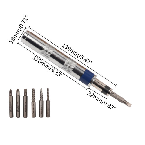 Heavy Duty 1/4" Drive Impact Driver Set Suitable for Mechanics 2