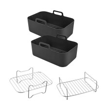 4pcs Air Fryer Rack Silicone Basket Oven Baking Tray Liner